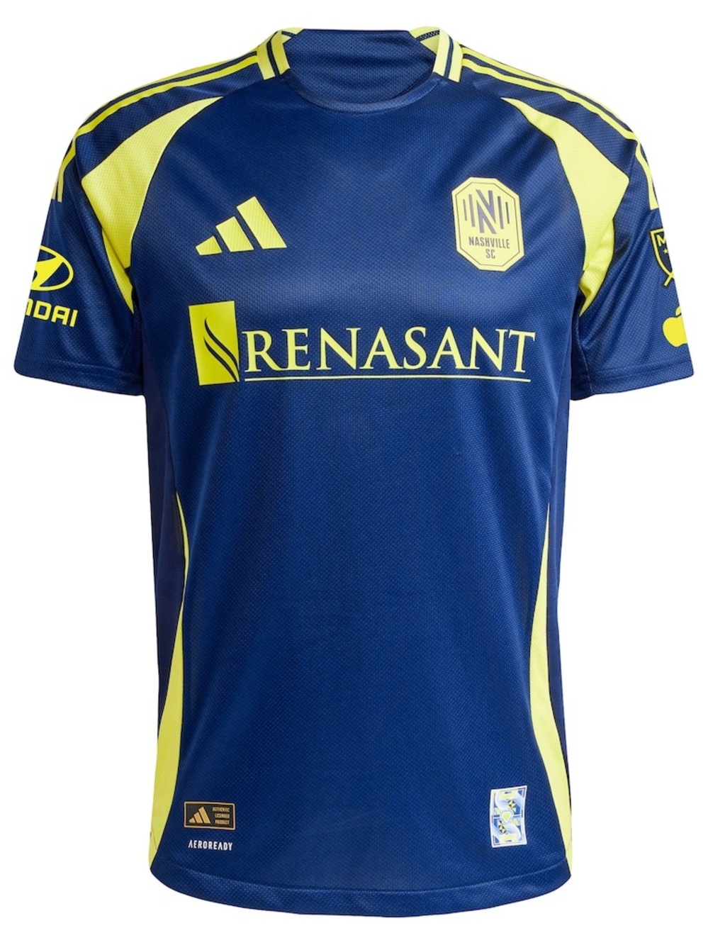 Brand New Adidas Nashville SC Men's Navy and Yellow Soccer Jersey